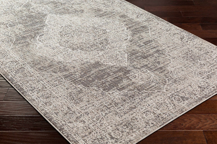 Azibo Traditional Medallion Design Beige & Gray Area Rug - The Rug Decor