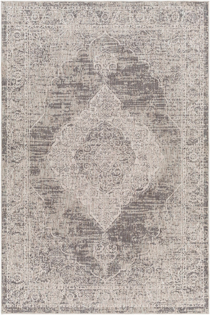Azibo Traditional Medallion Design Beige & Gray Area Rug - The Rug Decor