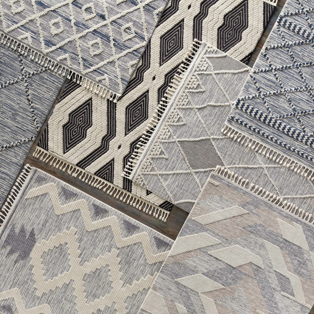 Norvelt Modern Style Gray And Black Area Rug