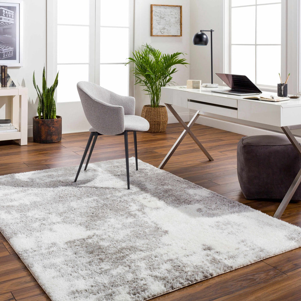 Azizi Contemporary Abstract Gray And Ivory Rug - The Rug Decor