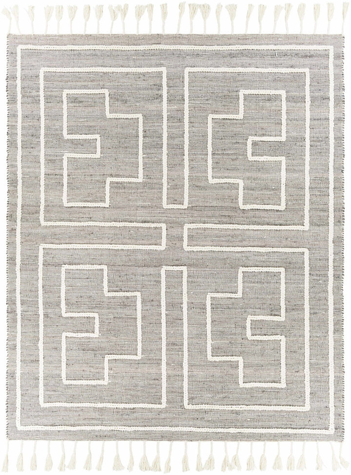 Azra Tasseled Bohemian Style Cream Hand Woven Jute & Wool Rug - The Rug Decor