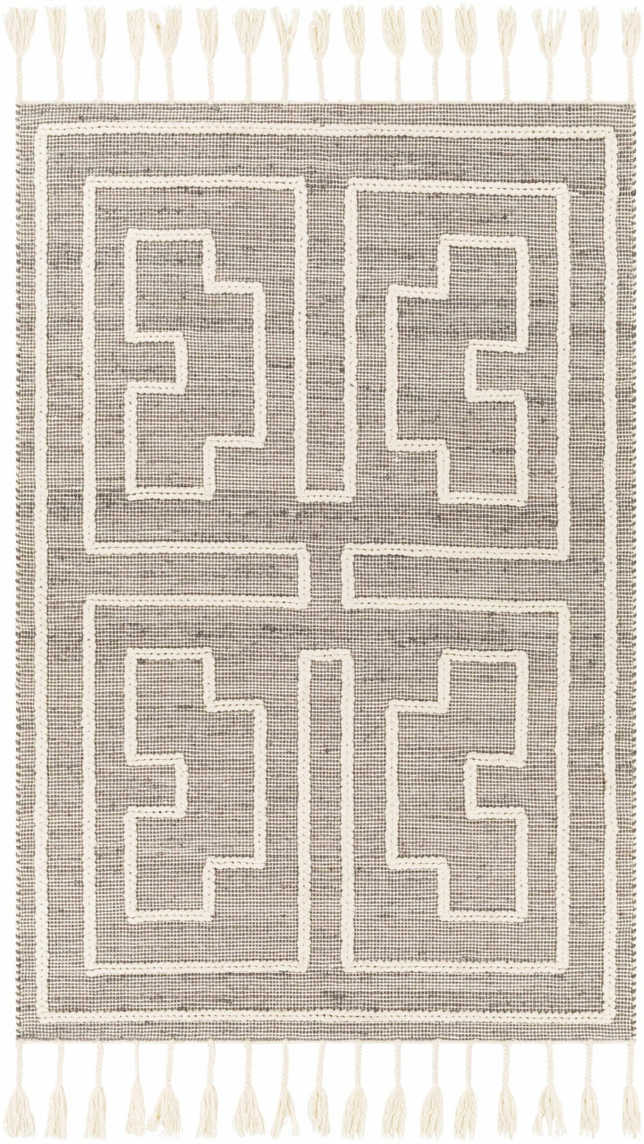 Azra Tasseled Bohemian Style Cream Hand Woven Jute & Wool Rug - The Rug Decor