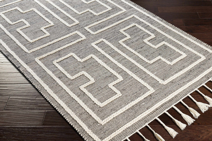 Azra Tasseled Bohemian Style Cream Hand Woven Jute & Wool Rug - The Rug Decor