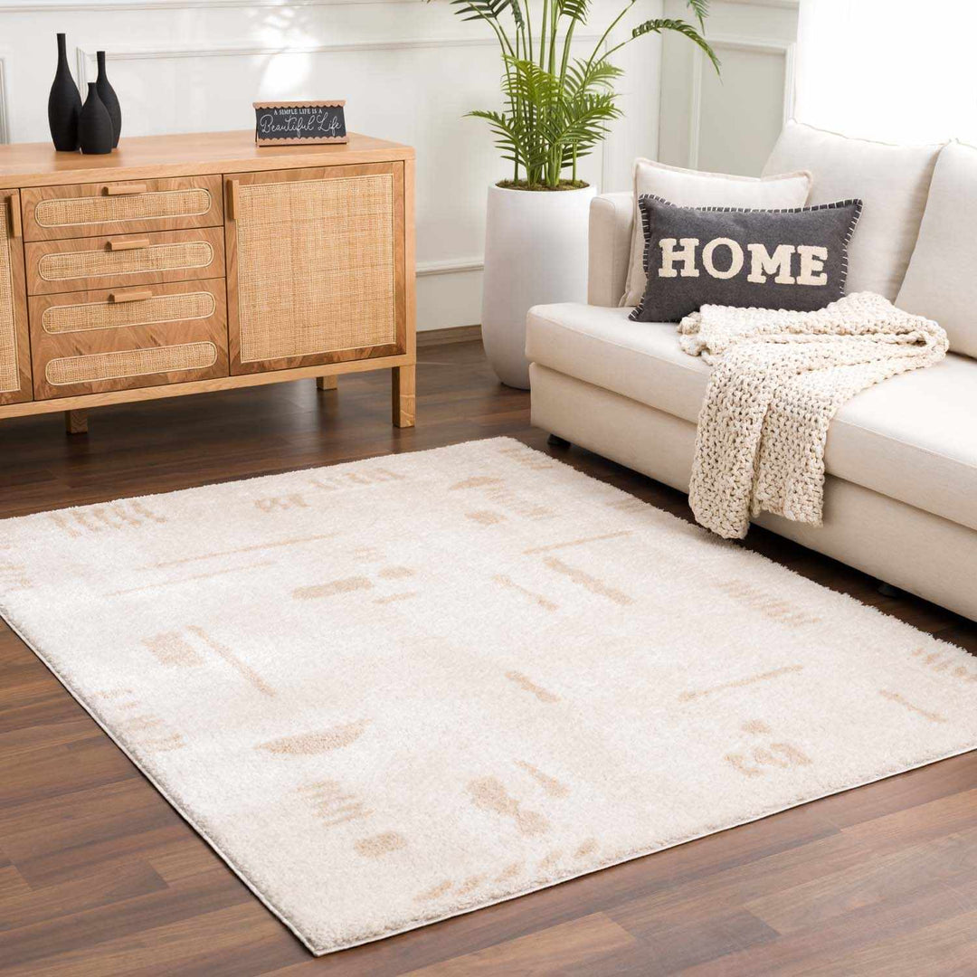 Azriel Contemporary Style Beige Washable Area Rug - The Rug Decor