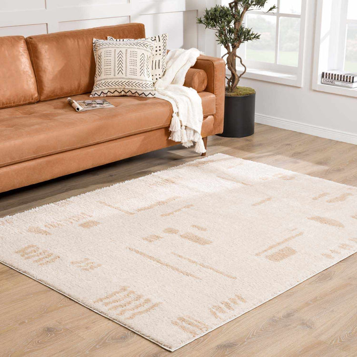 Azriel Contemporary Style Beige Washable Area Rug - The Rug Decor