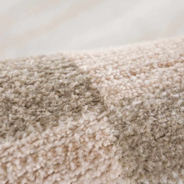 Azrika Beige Solid and Checkered Pattern Washable Rug - The Rug Decor