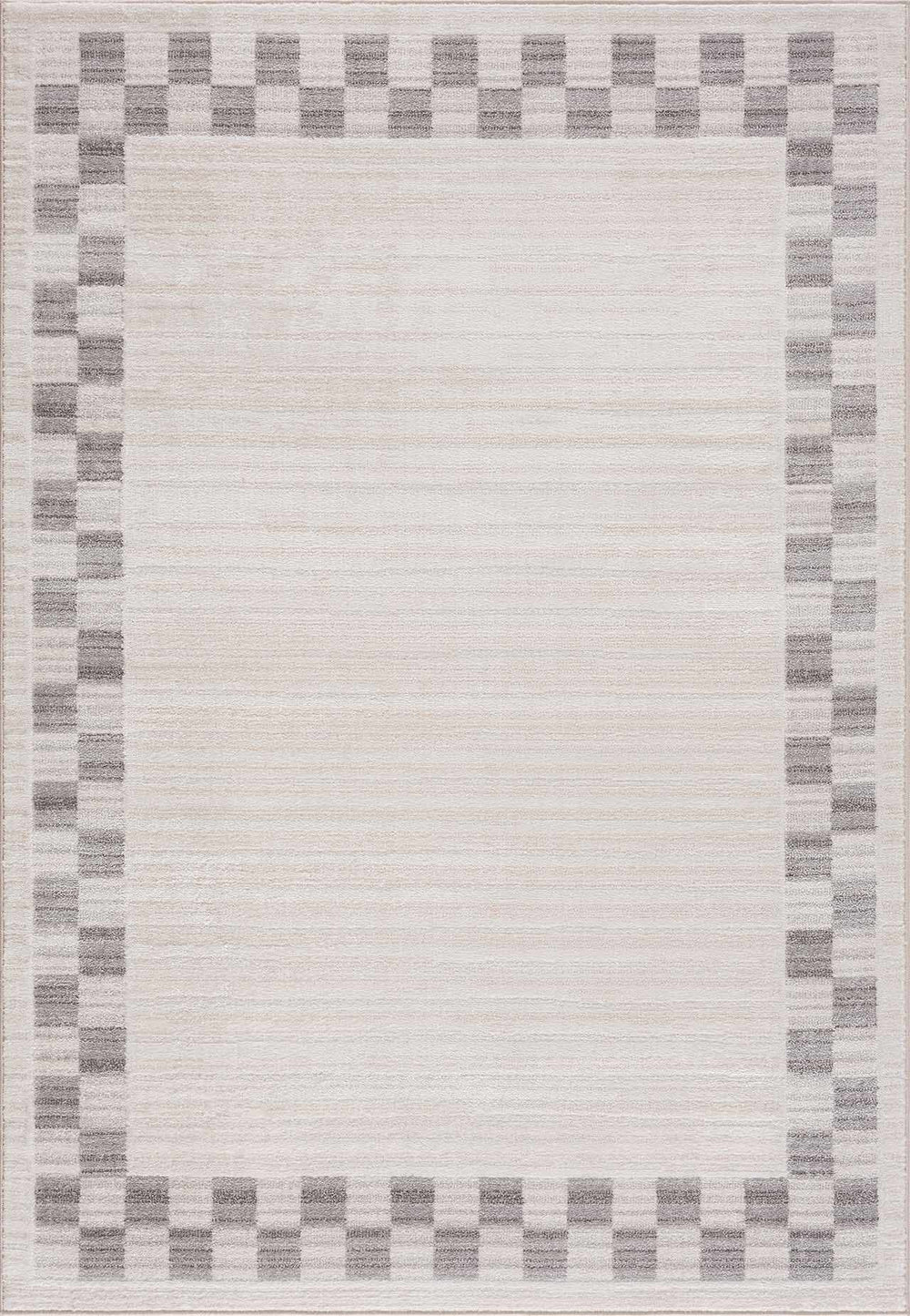 Azrika Modern Checkered Pattern Beige And Gray Machine Woven Washable Rug - The Rug Decor