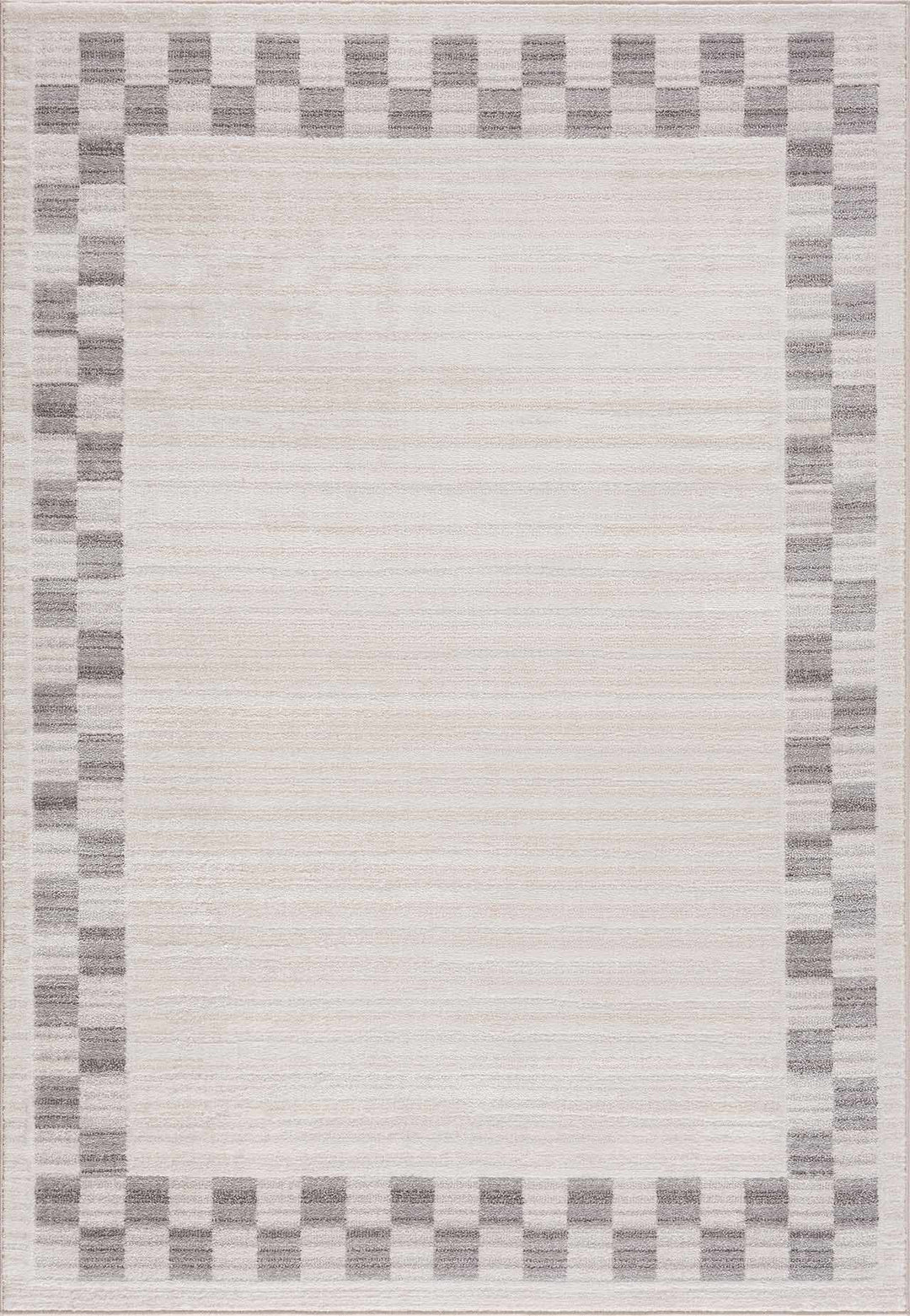 Azrika Modern Checkered Pattern Beige And Gray Machine Woven Washable Rug - The Rug Decor