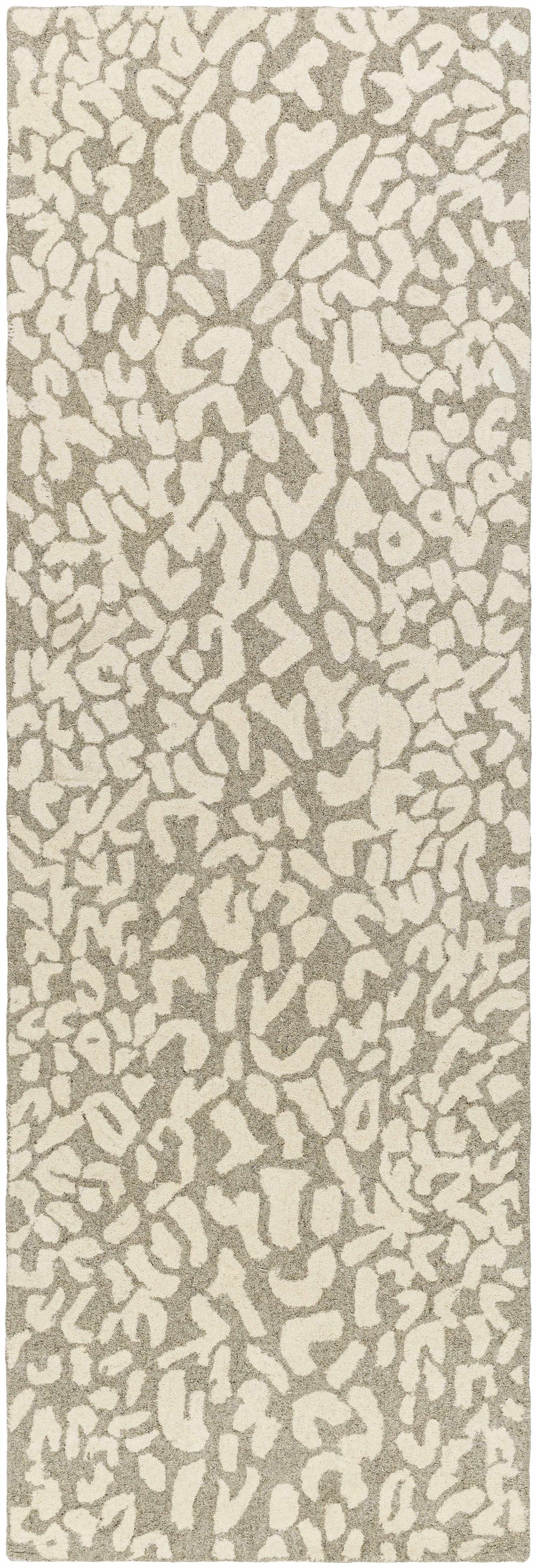 Azuka Leopard Print Beige Hand Tufted Wool Area Rug