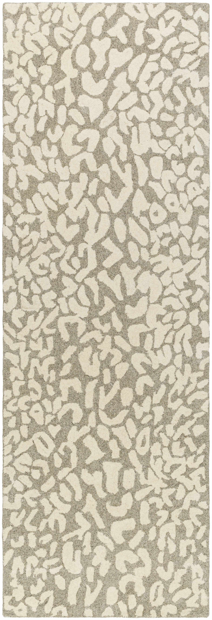 Azuka Leopard Print Beige Hand Tufted Wool Area Rug