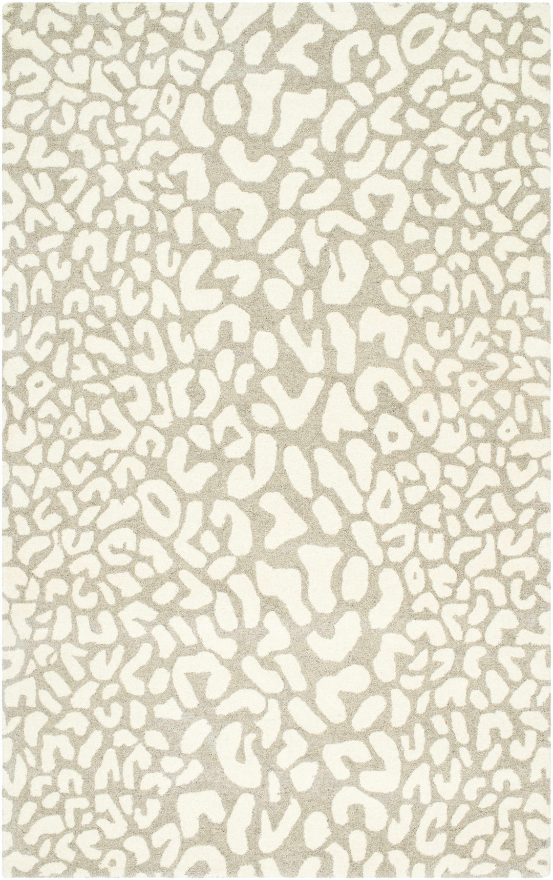 Azuka Leopard Print Beige Hand Tufted Wool Area Rug