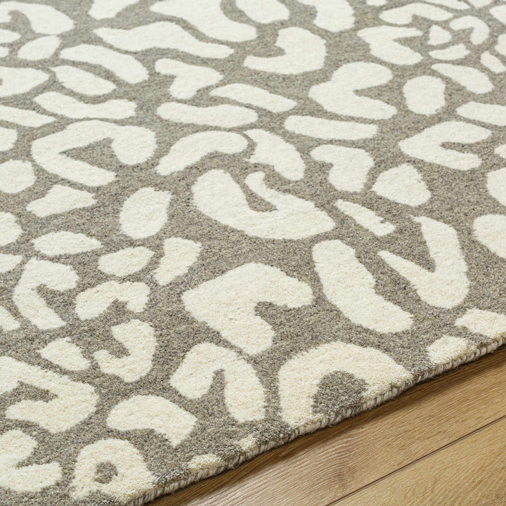 Azuka Leopard Print Beige Hand Tufted Wool Area Rug