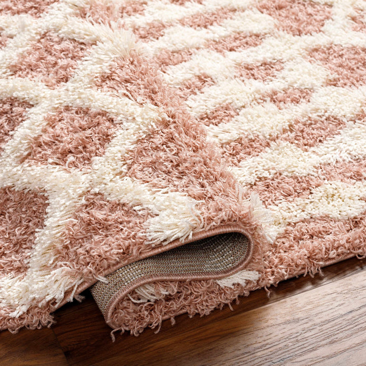 Azura Modern Geometric Design Pink Area Rug