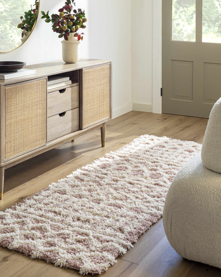 Azura Modern Geometric Design Pink Area Rug