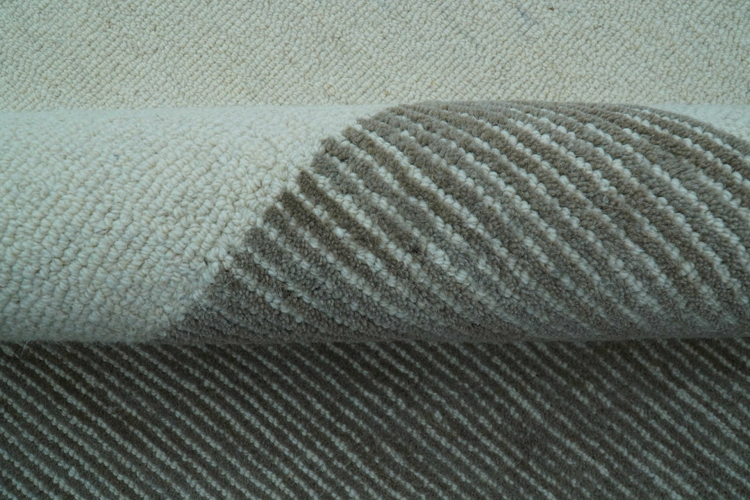 Azure Custom Made Geometrical Charcoal And Gray Hand Tufted Wool Rug - The Rug Decor