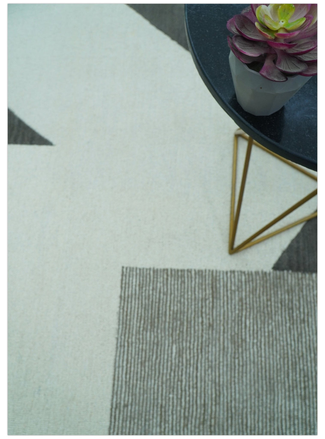 Azure Custom Made Geometrical Charcoal And Gray Hand Tufted Wool Rug - The Rug Decor