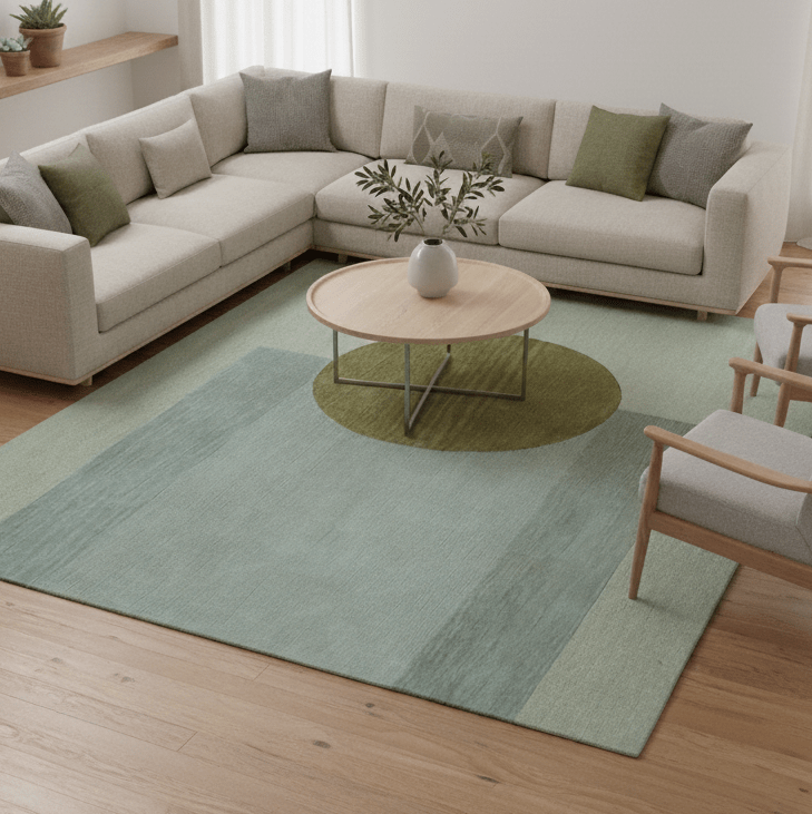 Azure Custom Made Modern Design Beige And Gray Hand Tufted Wool Rug - The Rug Decor