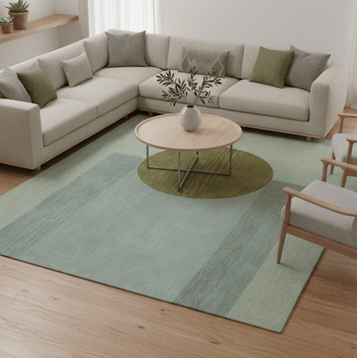 Azure Custom Made Modern Design Beige And Gray Hand Tufted Wool Rug - The Rug Decor