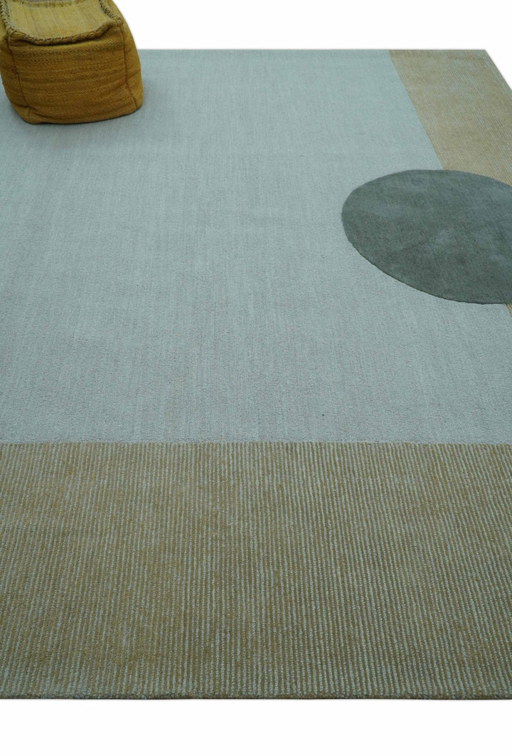 Azure Custom Made Modern Design Gray and Brown Hand Tufted Wool Rug - The Rug Decor