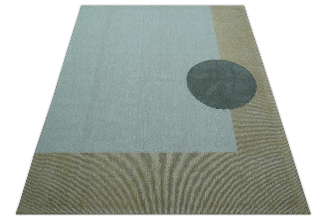 Azure Custom Made Modern Design Gray and Brown Hand Tufted Wool Rug - The Rug Decor