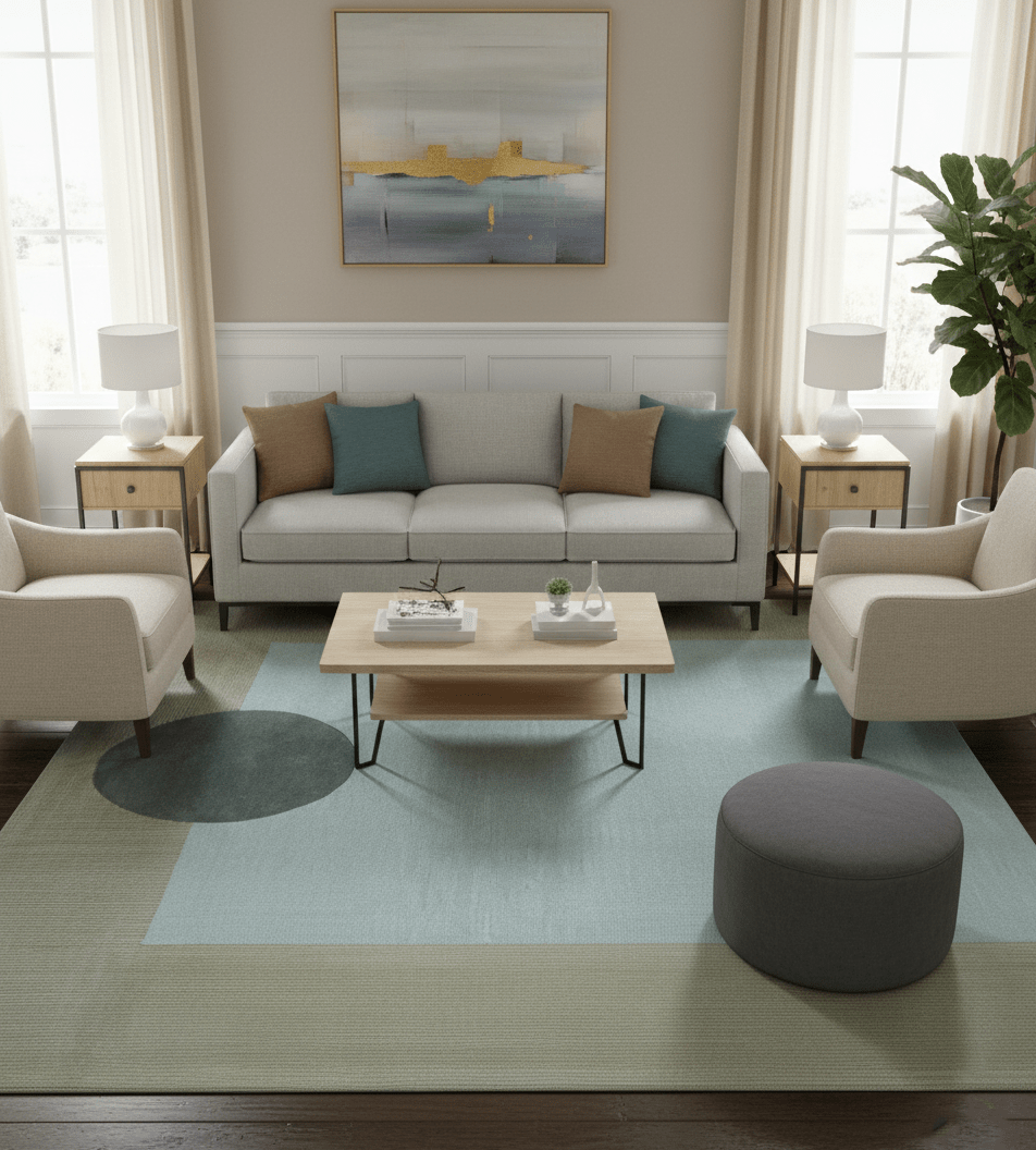 Azure Custom Made Modern Design Gray and Brown Hand Tufted Wool Rug - The Rug Decor