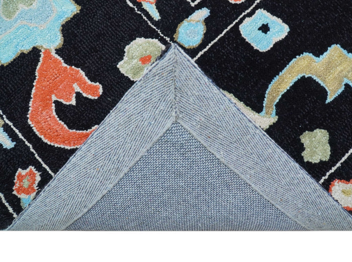 Azure Custom Made Traditional Oushak Black Hand Tufted Wool Rug - The Rug Decor