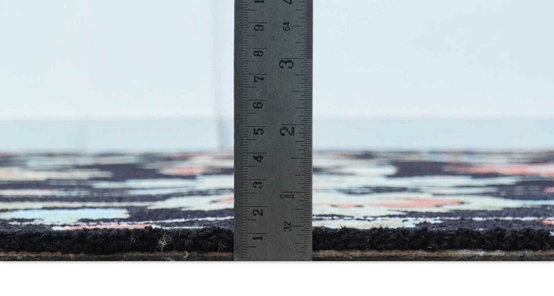 Azure Custom Made Traditional Oushak Black Hand Tufted Wool Rug - The Rug Decor