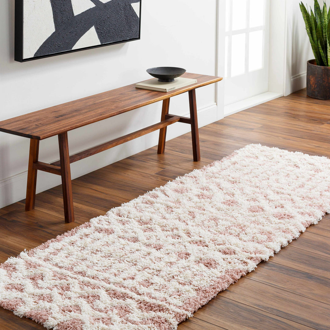 Azura Modern Geometric Design Pink Area Rug