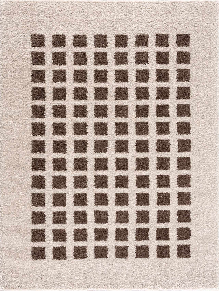 Baback Modern Geometrical Beige And Brown Area Rug - The Rug Decor
