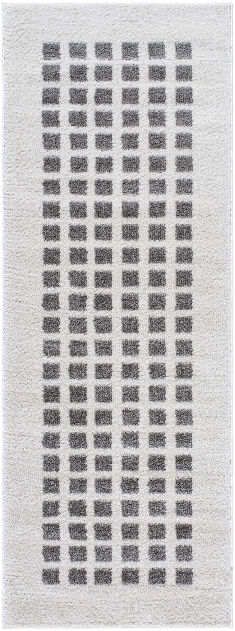 Baback Modern Geometrical Beige And Charcoal Washable Area Rug - The Rug Decor