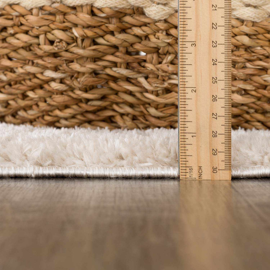 Baback Modern Geometrical Beige And Green Washable Area Rug - The Rug Decor