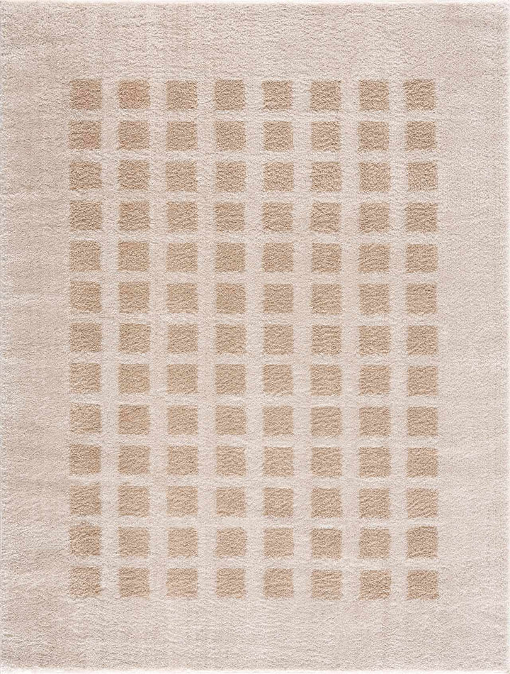 Baback Modern Geometrical Beige Washable Area Rug - The Rug Decor