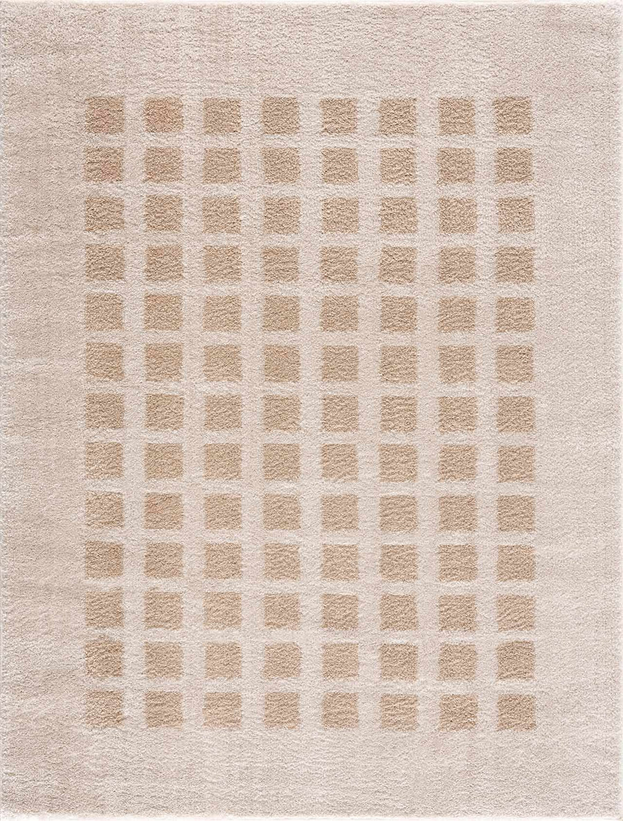 Baback Modern Geometrical Beige Washable Area Rug - The Rug Decor
