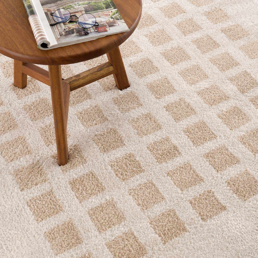 Baback Modern Geometrical Beige Washable Area Rug - The Rug Decor
