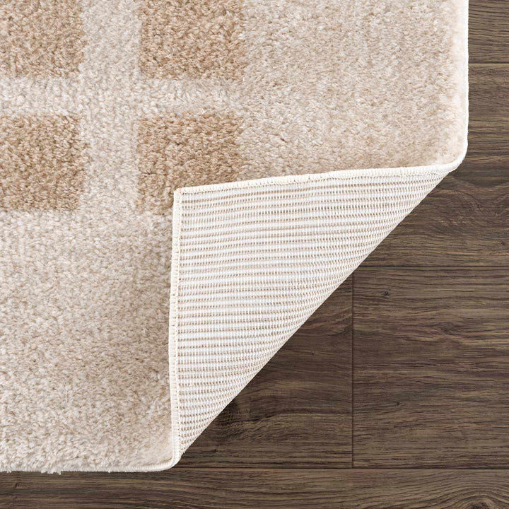 Baback Modern Geometrical Beige Washable Area Rug - The Rug Decor