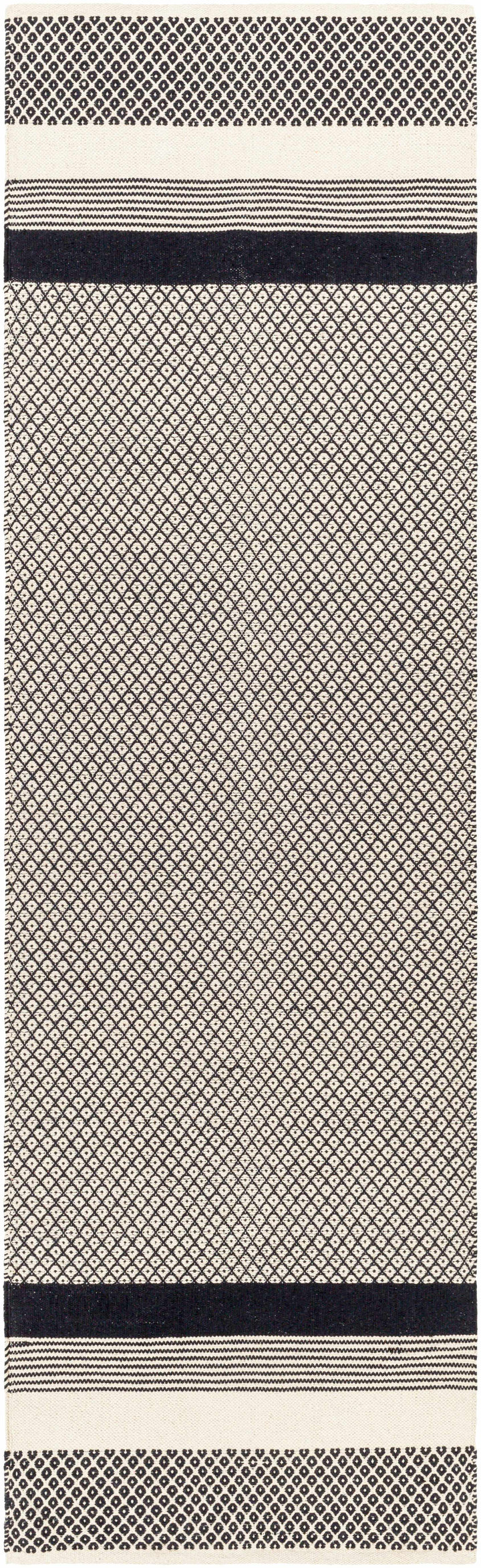 Bacag Modern Style Ivory And Black Hand Woven Area Rug