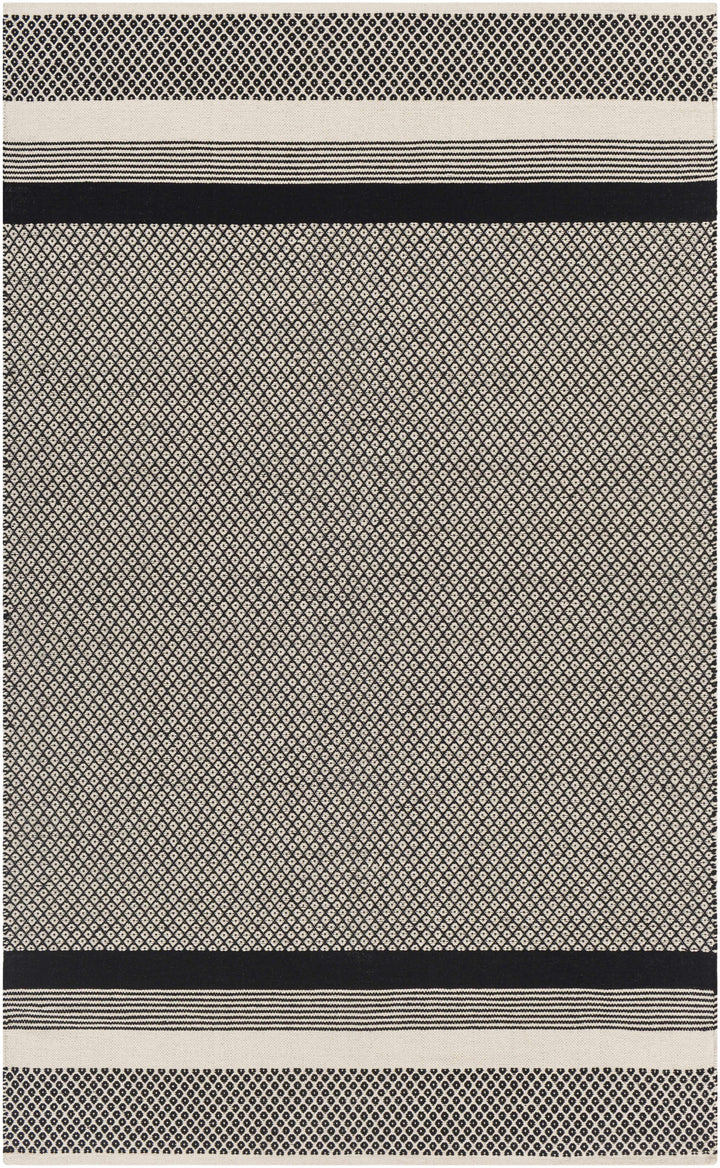 Bacag Modern Style Ivory And Black Hand Woven Area Rug