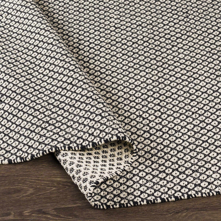 Bacag Modern Style Ivory And Black Hand Woven Area Rug