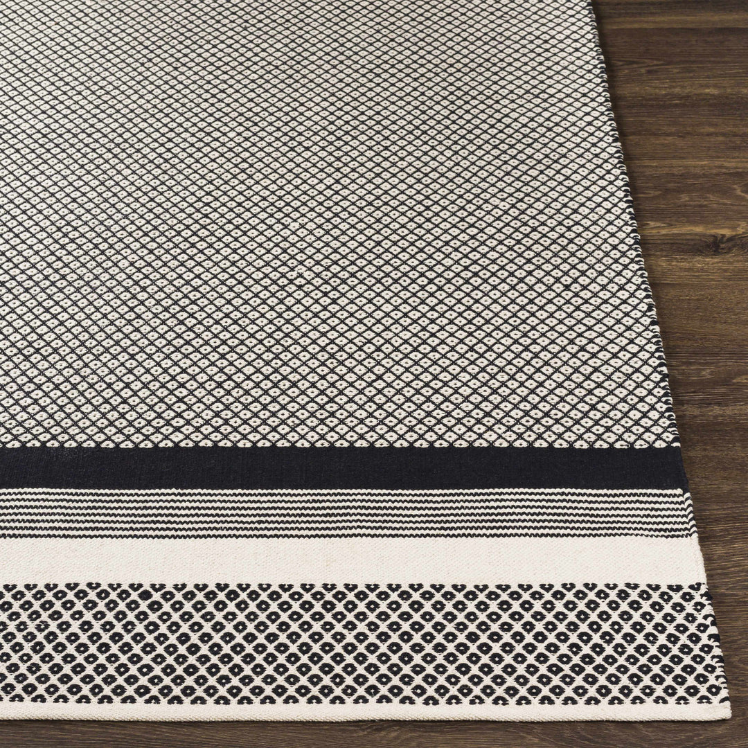 Bacag Modern Style Ivory And Black Hand Woven Area Rug