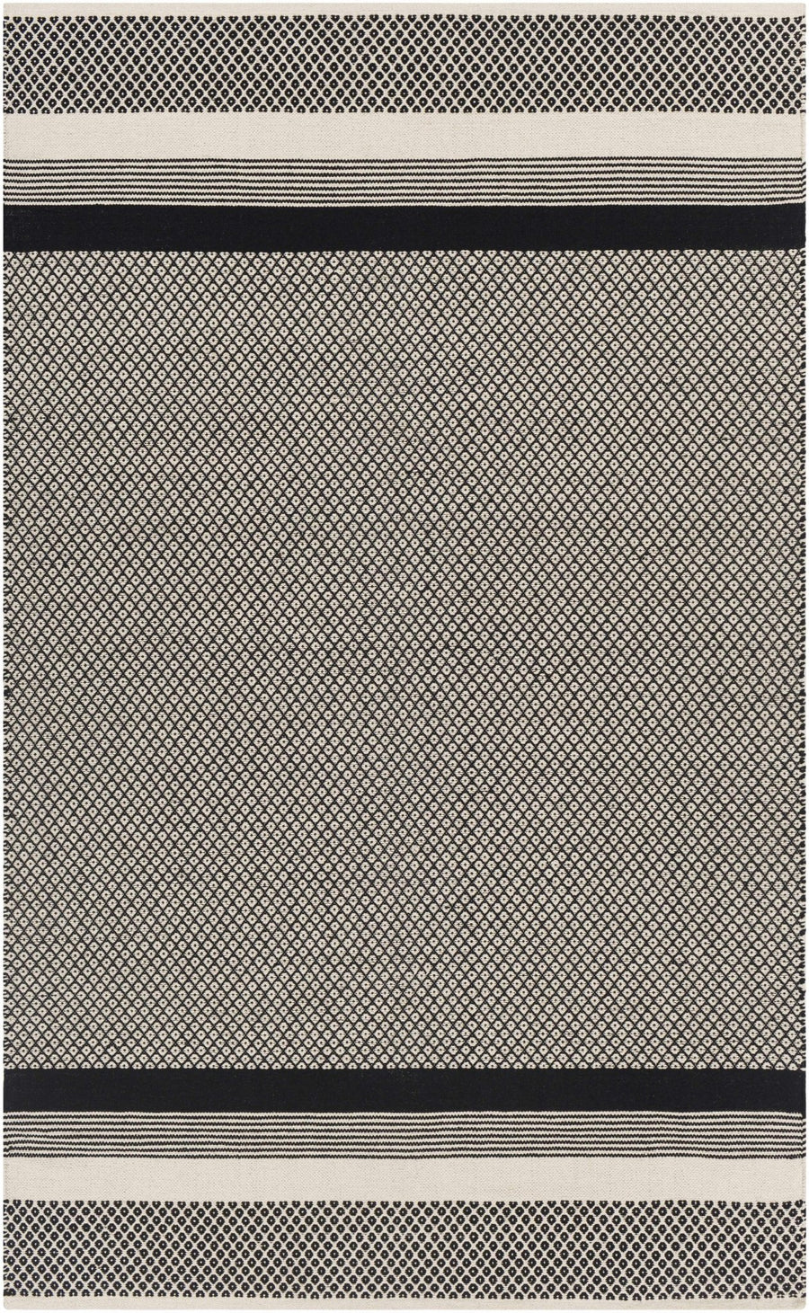 Bacag Modern Style Ivory And Black Hand Woven Area Rug - The Rug Decor