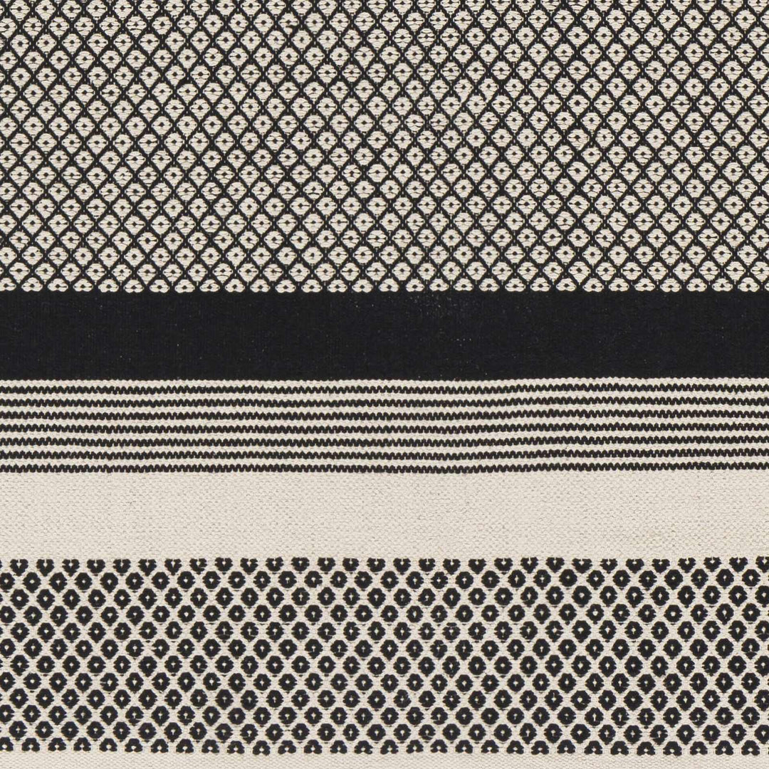 Bacag Modern Style Ivory And Black Hand Woven Area Rug