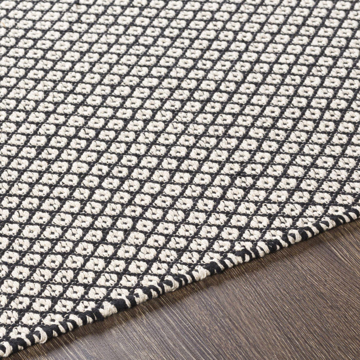 Bacag Modern Style Ivory And Black Hand Woven Area Rug
