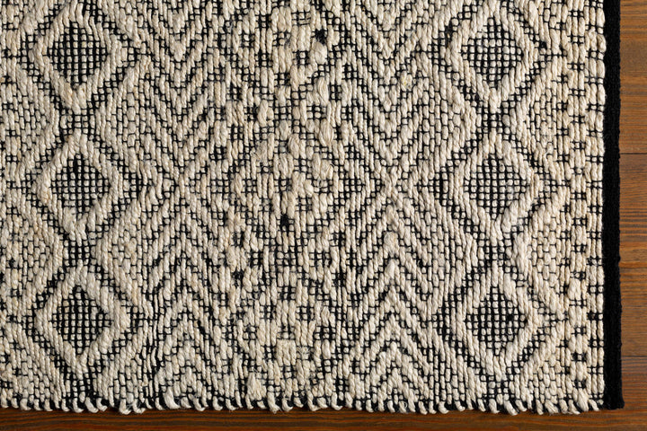 Bachauan Modern Geometrical Design Ivory Hand Woven Area Rug