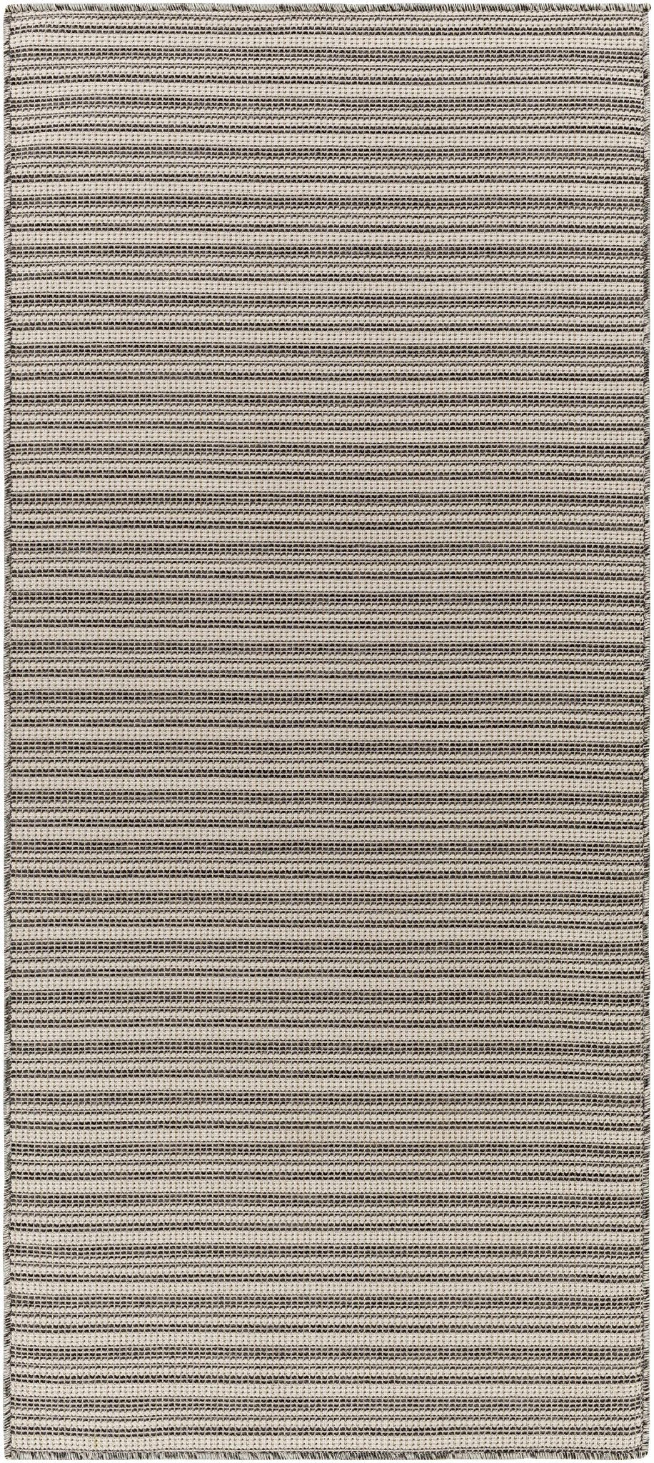 Baha Modern Stripes Design Beige And Black Area Rug - The Rug Decor