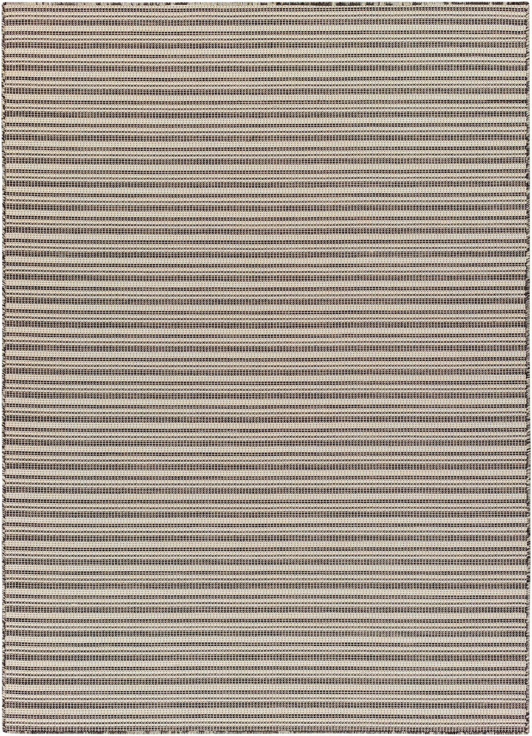 Baha Modern Stripes Design Beige And Black Area Rug - The Rug Decor