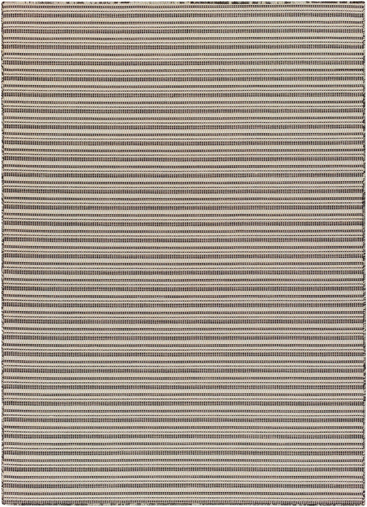 Baha Modern Stripes Design Beige And Black Area Rug - The Rug Decor