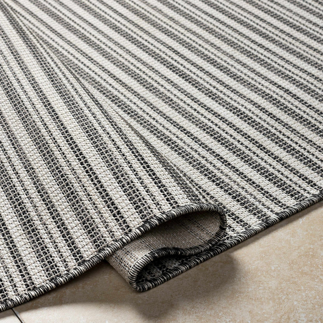 Baha Modern Stripes Design Beige And Black Area Rug - The Rug Decor