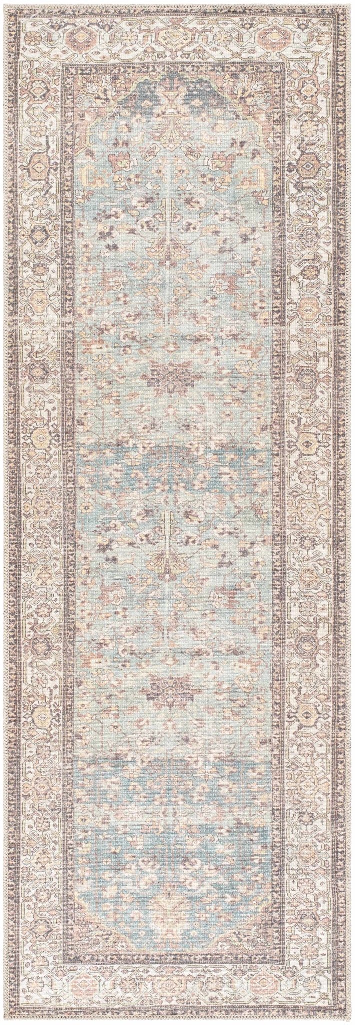 Bahram Traditional Transitional Gray And Brown Washable Rug - The Rug Decor