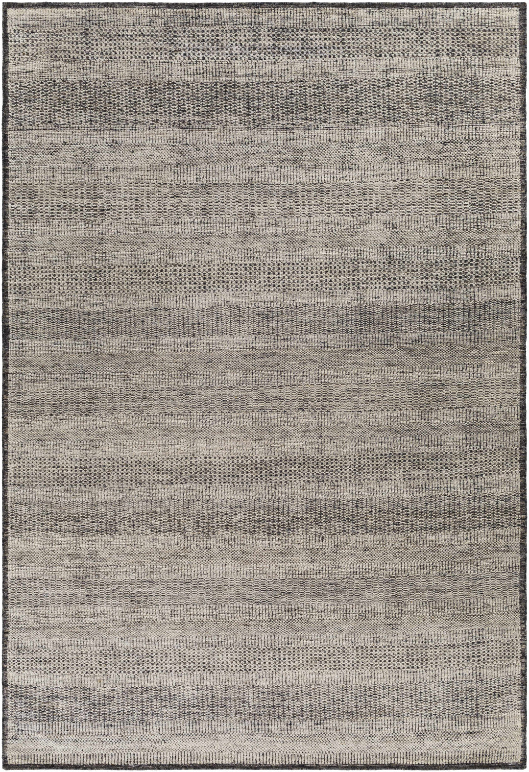 Balaclava Beige And Black Modern Style Hand Knotted Area Rug