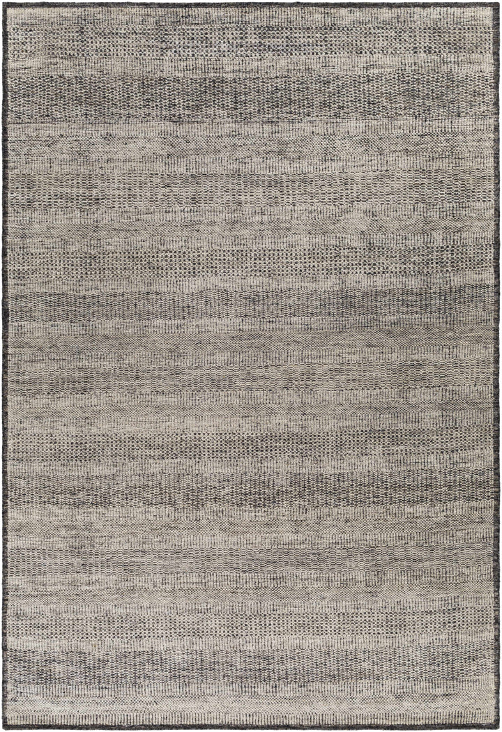 Balaclava Beige And Black Modern Style Hand Knotted Area Rug